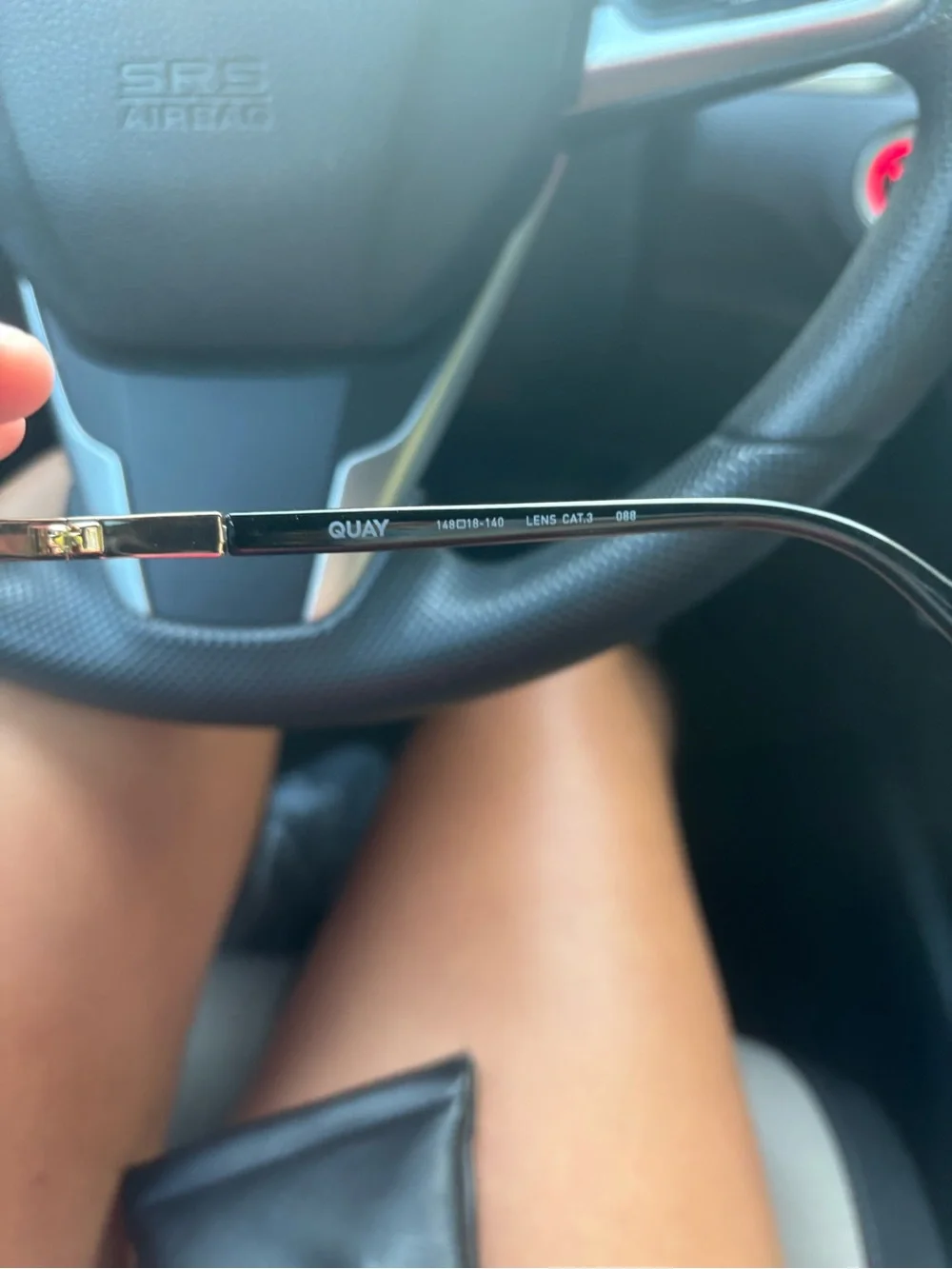 Quay Australia Black Shield Sunglasses with Gold Accents